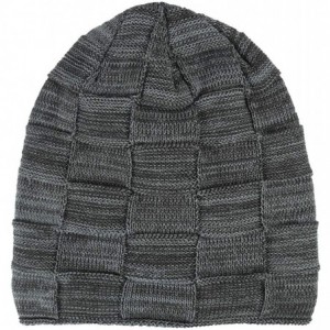 Skullies & Beanies Winter Beanie Hat Scarf Set Warm Thick Knit Hat Skull Cap for Men Women - Grey - C218M7CSANC $10.22