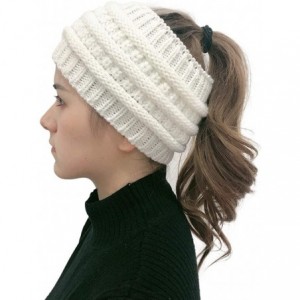Skullies & Beanies Women Fashion Outdoor Solid Splice Hats Crochet Knit Holey Beanie Cap Headband - White - C418A0ZNNG5 $8.90