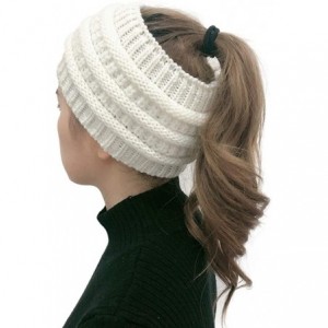 Skullies & Beanies Women Fashion Outdoor Solid Splice Hats Crochet Knit Holey Beanie Cap Headband - White - C418A0ZNNG5 $8.90