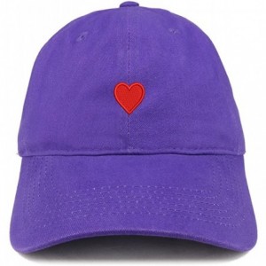 Baseball Caps Emoticon Heart Embroidered Cotton Adjustable Ball Cap Dad Hat - Purple - C2185HRLQ7G $32.58