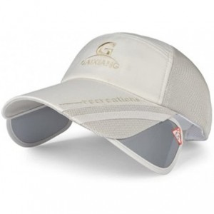 Skullies & Beanies Unisex Polyester Mesh Wide Brim Baseball Cap Adjustable Breathable Hat - Beige - CM18DOK0T64 $29.50