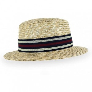 Fedoras Belfry Boater Straw Skimmer Adjustable Spring Summer Fedora Hat - Natural - CY1979SX9UQ $54.25