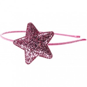 Headbands "Starlet" Glitter Puffy Star Headband - Pink - CI12CDJR61D $9.91