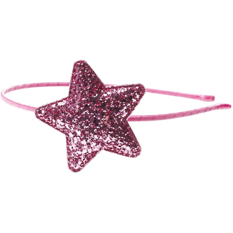 Headbands "Starlet" Glitter Puffy Star Headband - Pink - CI12CDJR61D $9.91