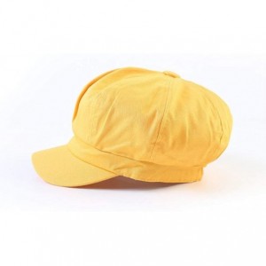Newsboy Caps Summer Newsboy Cap Women 100% Cotton Plain Blank 8 Panel Gatsby Apple Cabbie Cap Hat - 05 Yellow - CA18WKYM5A6 $...