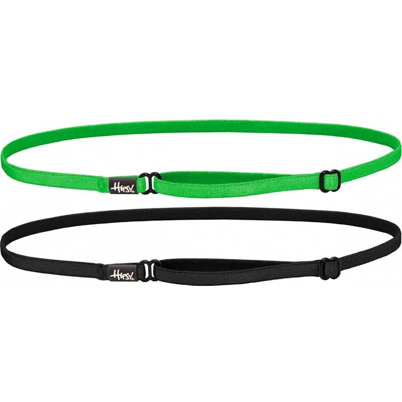Headbands Women's Elastic & Adjustable No Slip Running Headband Multi Pack - Black & Green Elastic 2pk - CH18Y436REI $12.63