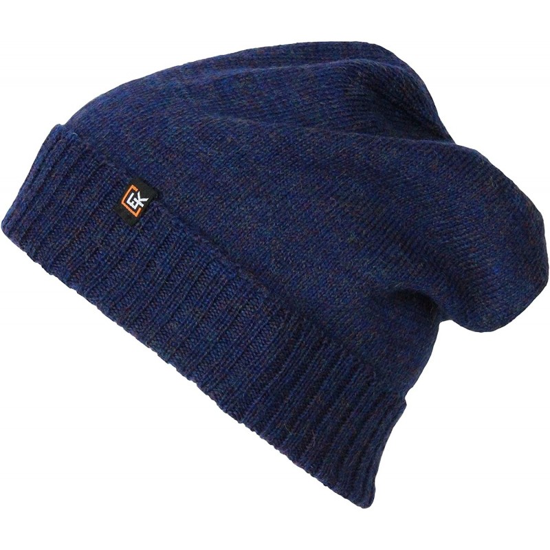 Skullies & Beanies 100% Wool Classic Knit Beanie Hat Cap for Women & Men - Midnight - C612OI1XRJ4 $26.96