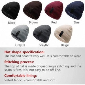 Skullies & Beanies Knit Beanie Warm Thick Lined Hat Mens Winter Skull Cap Unisex Beanie Cap - Red - CC18IE8THCT $16.59