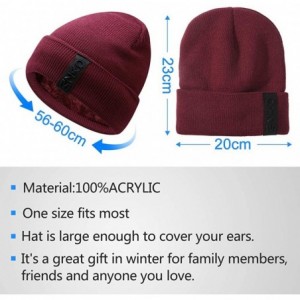 Skullies & Beanies Knit Beanie Warm Thick Lined Hat Mens Winter Skull Cap Unisex Beanie Cap - Red - CC18IE8THCT $16.59