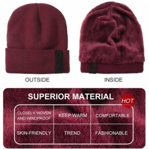 Skullies & Beanies Knit Beanie Warm Thick Lined Hat Mens Winter Skull Cap Unisex Beanie Cap - Red - CC18IE8THCT $27.77
