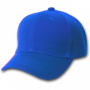 Baseball Caps Plain Fitted Curve Bill Hat- Royal Blue - CP119H5OC73 $18.38