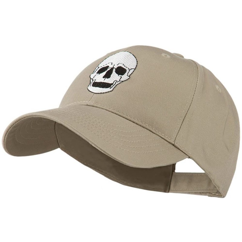 Baseball Caps Halloween Skeleton Skull Embroidered Cap - Khaki - CF11GZAKMBR $25.53