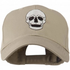 Baseball Caps Halloween Skeleton Skull Embroidered Cap - Khaki - CF11GZAKMBR $25.53