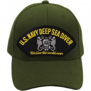 Baseball Caps US Navy - Deep Sea Diver Hat/Ballcap Adjustable One Size Fits Most - Olive Green - C418SX3OQR4 $21.35