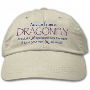 Baseball Caps Advice from a Dragonfly - Embroidered Putty Hat - CO115AHMJKD $20.01