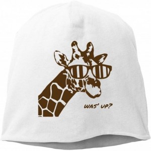 Skullies & Beanies Woman Skull Cap Beanie Giraffe Headwear Knit Hat Warm Hip-hop Hat - White - C518IMAE7X8 $29.13