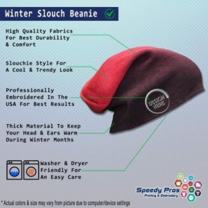 Skullies & Beanies Custom Slouchy Beanie Thanksgiving Turkey Face Embroidery Cotton - Red - CB18A57I32O $19.36