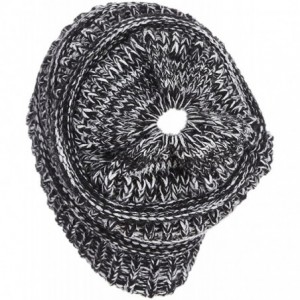 Skullies & Beanies Women's Cat Ears Hat Skull Knit Horsetail Wool Cap - Black White - C7188GZYSXE $14.64