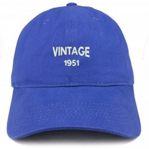 Baseball Caps Small Vintage 1951 Embroidered 69th Birthday Adjustable Cotton Cap - Royal - CJ17YDNGGL2 $14.32