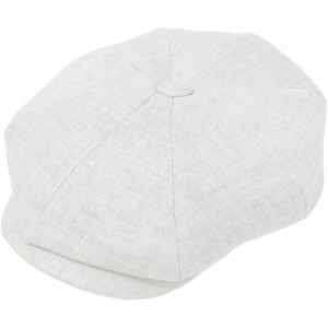 Newsboy Caps Men's 100% Linen Snap Front Newsboy Drivers Cabbie Gatsby Apple Cap Hat - Solid White - C51962SZ495 $15.39