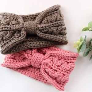 Headbands Crochet Turban Headband for Women Warm Bulky Crocheted Headwrap - 4 Pack Crochet - CY18A4OE6YU $8.39