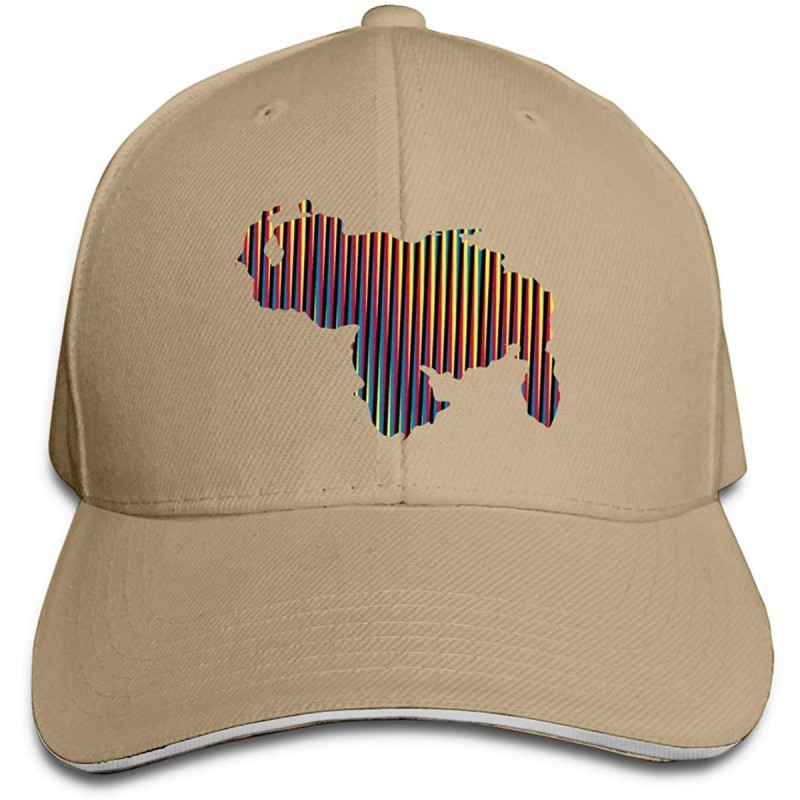 Baseball Caps Colored Venezuela Map Baseball Cap Unisex Sports Adjustable Dad Ball Hat - Natural - CE196SXZGT8 $11.76