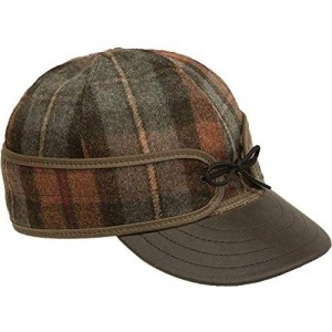 Baseball Caps Original Kromer Cap - Winter Wool Hat with Leather - Partridge Plaid - CN18YURRDYA $107.08