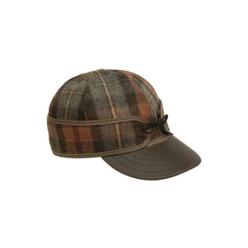 Baseball Caps Original Kromer Cap - Winter Wool Hat with Leather - Partridge Plaid - CN18YURRDYA $46.77