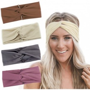 Headbands Turban Headbands for Women Twisted Boho Headwrap Yoga Workout Sport Thick Head Bands(4 pack) - C-4 pcs - CK18U98MDN...