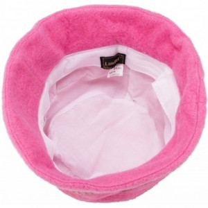 Bucket Hats Womens 1920s Gatsby Wool Flower Band Beret Beanie Cloche Bucket Hat A374 - Pink - CQ12M2Q22UH $9.44