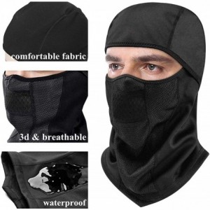 Balaclavas Winter Windproof Waterproof Face Mask Balaclava Ski Mask Cold Weather Gear - Style-2 Black - CW18IH37929 $17.24