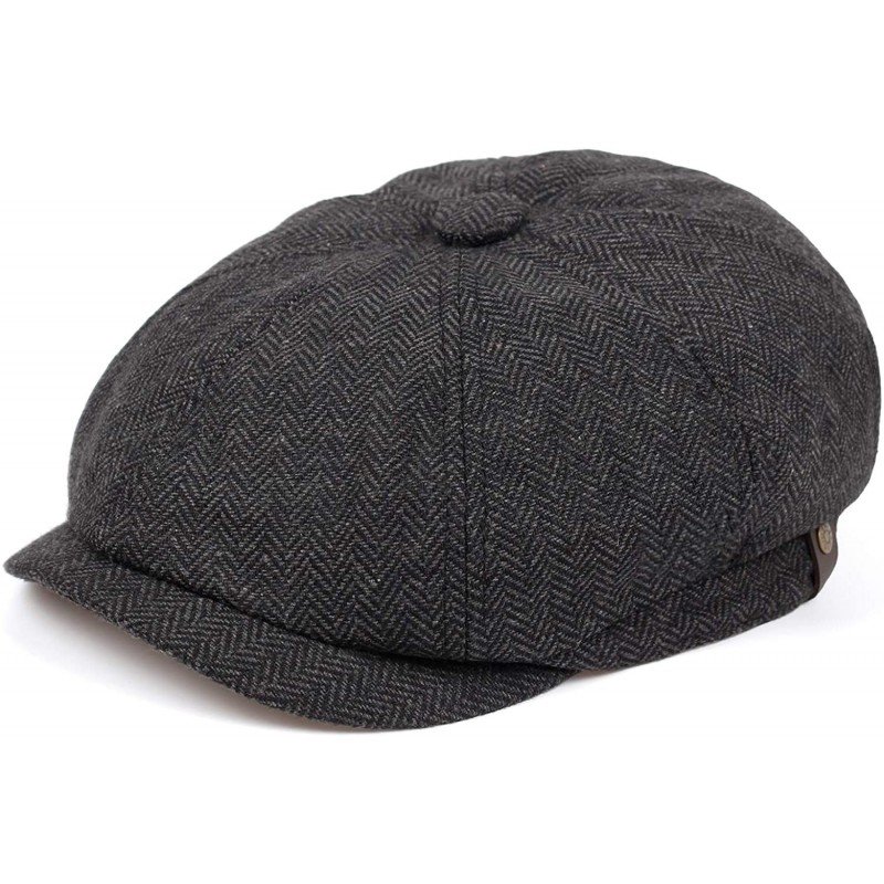 Newsboy Caps Newsboy caps Cotton Wool Flat hat Hats for Men Ivy hat Golf Adjustable Driving hat - Dark Gray - CT18X6ISOO6 $9.73