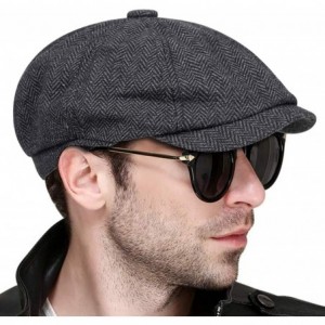 Newsboy Caps Newsboy caps Cotton Wool Flat hat Hats for Men Ivy hat Golf Adjustable Driving hat - Dark Gray - CT18X6ISOO6 $9.73