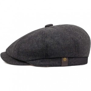Newsboy Caps Newsboy caps Cotton Wool Flat hat Hats for Men Ivy hat Golf Adjustable Driving hat - Dark Gray - CT18X6ISOO6 $9.73