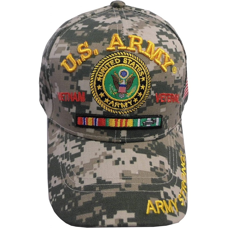 Baseball Caps US Army Vietnam Veteran US Flag Bill Official Licensed Military Baseball Cap - Dig Camo - CL186AGS3IU $19.68