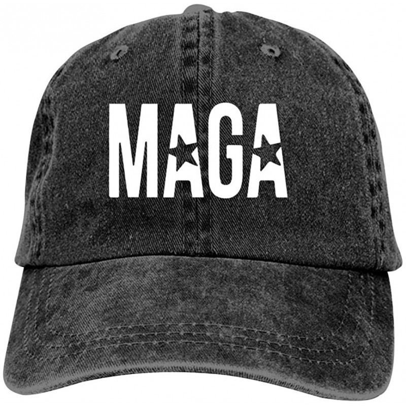 Baseball Caps Vintage Jeans Dad Hat Mesh Hat Adjustable Baseball Cap Trucker Hat Sports Black - Maga - CD18Q8Q3GGY $10.47