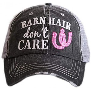 Baseball Caps Barn Hair Don't Care Women's Trucker Hats Caps - Pink - C312NA28AYT $26.51