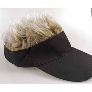 Visors 2019 New Updated Flair Hair Visor Fashion Wig Baseball Cap Golf Hats - Black-yellow - CC18S6T577G $10.24