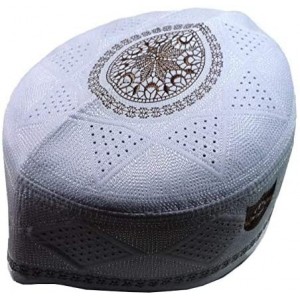 Skullies & Beanies ALW002 Men's Muslim Prayer Hat Headware Skull Cap Islam Kufi Black White - White - C312CGF8CW1 $11.39