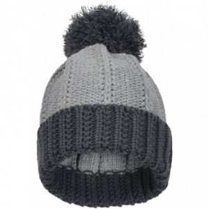 Skullies & Beanies Men's Knitted Pom Pom Beanie Hat Winter Thick Skull Ski Cap Gray - C811RWXSNU9 $13.66