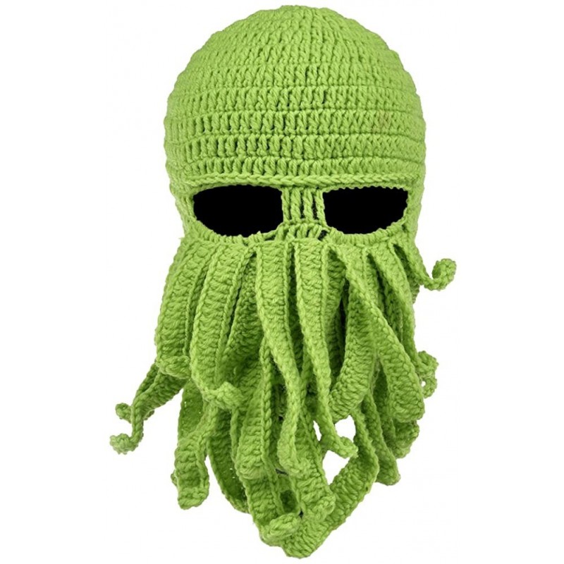 Skullies & Beanies Beard Hat Beanie Hat Knit Hat Winter Warm Octopus Hat Windproof Funny for Men & Women - Green - CC124RJEBI...