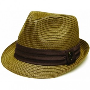 Fedoras Pamoa Unisex Pms490 Paper Braid Trilby Fedora Hats - Brown - C612D8LEWRL $14.86