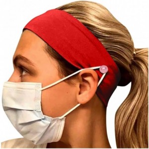 Balaclavas Button Headband for Nurses Women Men Yoga Sports Workout Turban Heawrap Face Cover Holder - Protect Your Ears - CJ...