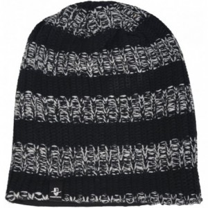 Skullies & Beanies Men's Cool Cotton Beanie Slouch Skull Cap Long Baggy Hip-hop Winter Summer Hat - Stripe-black - CK183O99AO...