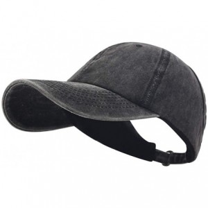 Baseball Caps Womens Sun-Visor Ponytail Baseball-Hat Ponycaps - Black - CN18N6LD7RH $20.05