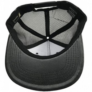 Baseball Caps Genuine Leather Trucker Hats Snapback Made in USA - Black Mid Profile - CU18QHCIY9D $28.94