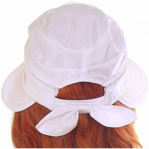 Sun Hats Baseball Caps Woman Bowknot Summer Dual Purpose Hats - White - CP11ZYCBHI5 $14.01