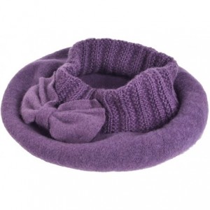 Berets Women's 100% Wool Bucket Hat Felt Cloche Beret Dress Winter Beanie Hats - Beret-purple - CY12O18DFPC $14.49