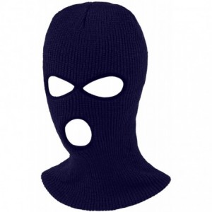 Balaclavas 3-Hole Knitted Full Face Cover Ski Mask Adult Winter Balaclava Full Face Mask for Winter Outdoor Sports - Navy - C...