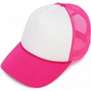 Baseball Caps Two Tone Trucker Hat Summer Mesh Cap with Adjustable Snapback Strap - Hot Pink - C012O6R32W8 $8.80